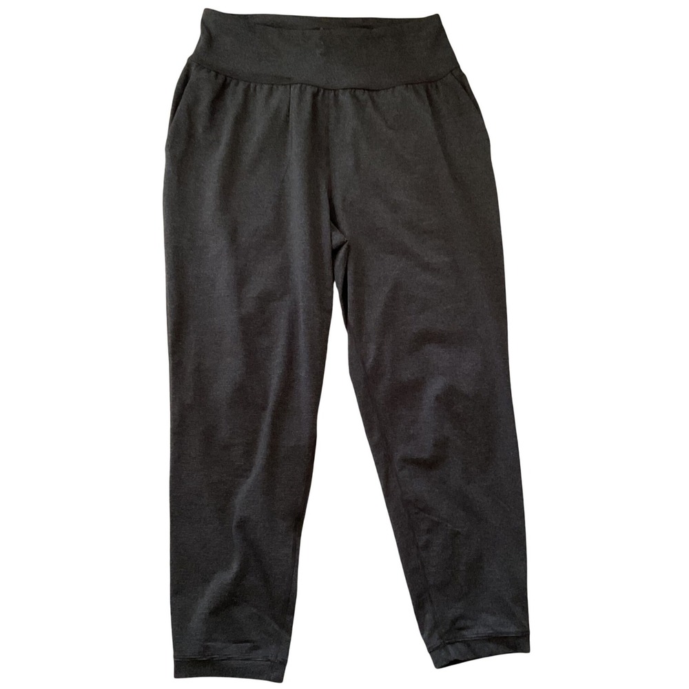 Prana Women Charcoal Gray Micro Stripe Crop Jogger Pants High Rise Small 1575